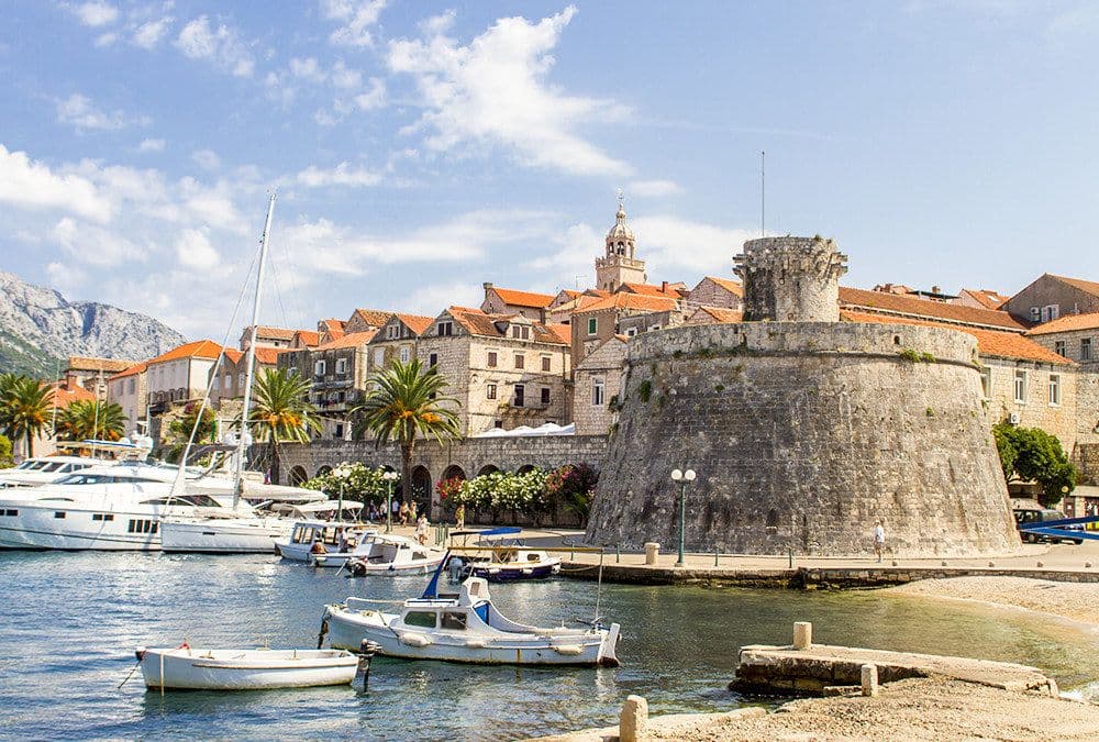 korcula old town and harbour marco polo croatia