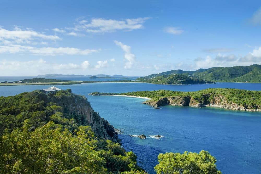 bvi tortola mountains blue sea