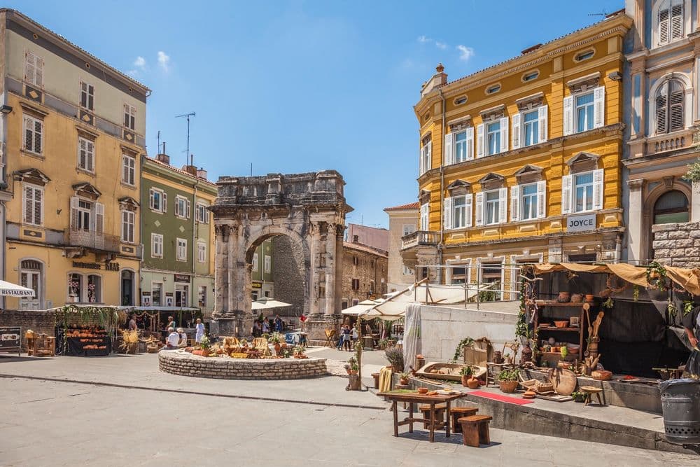 croatia pula town yellow building