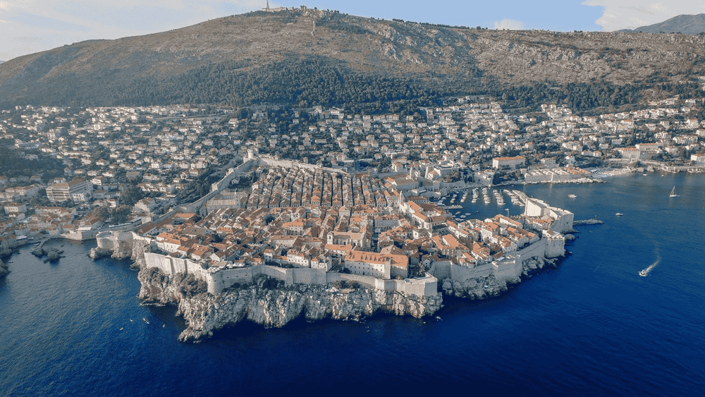 dubrovnik city walls in south dalmatia